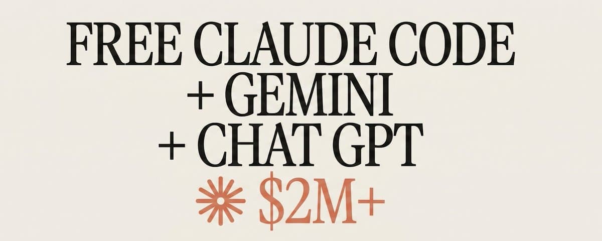 FREE CLAUDE CODE + GEMINI + CHAT GPT thumbnail