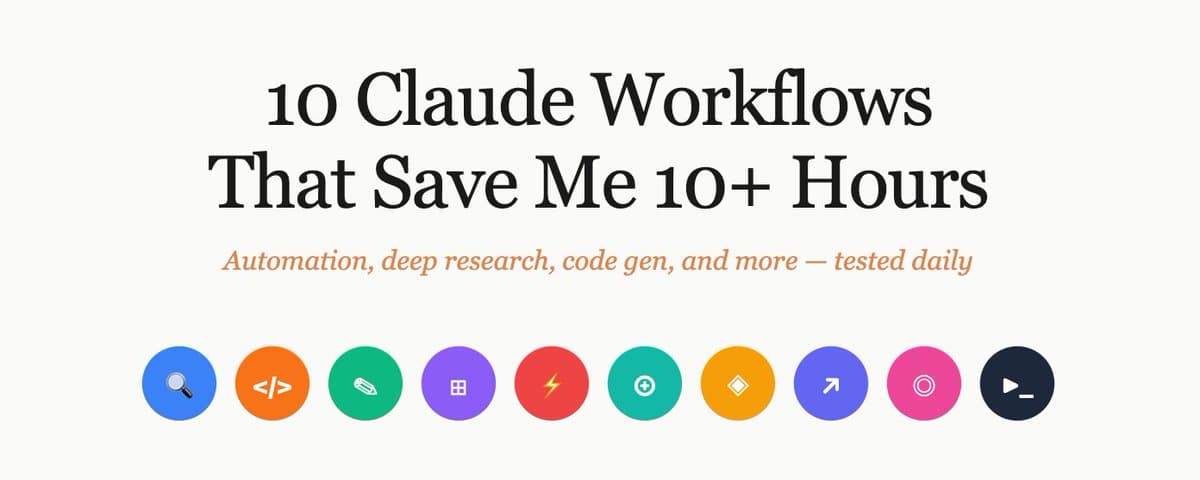 10 Claude Workflows That Save Me 10+ Hours a Week cover