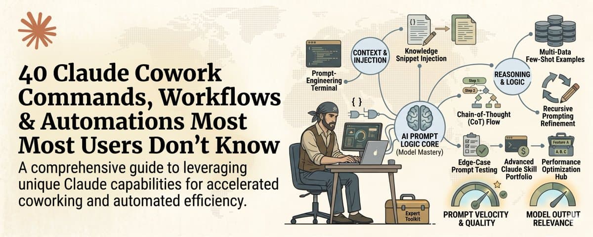 40 Claude Cowork Commands, Workflows & Automations Most Users Don't Know — The Complete List thumbnail