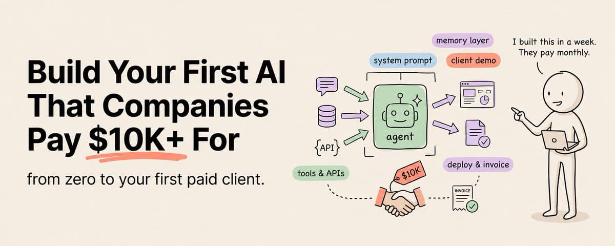 How to Build Your First AI Agent That Companies Will Pay $10K+ For (Full Course) thumbnail