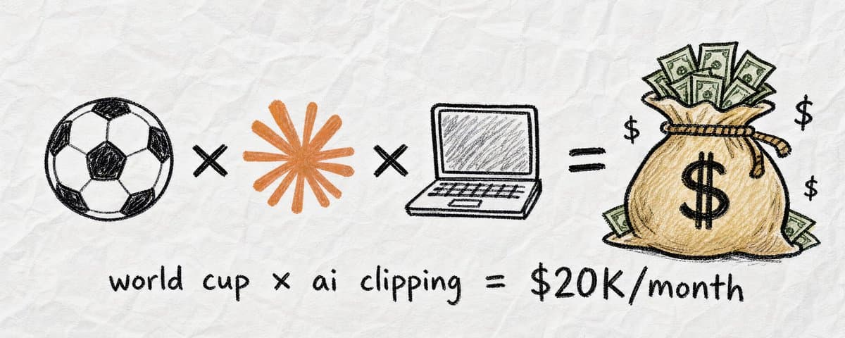 World Cup hits in 5 weeks. Here's how Claude turns soccer into $20K/month thumbnail