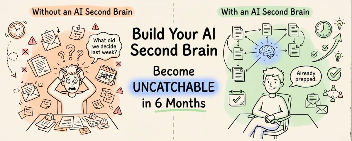 In 6 months, you'll either have an AI second brain or wish you did (a full setup to start today) thumbnail