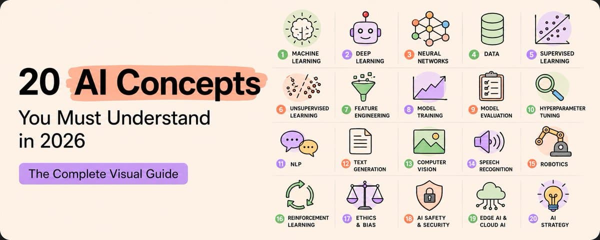 20 AI Concepts You Must Understand in 2026 thumbnail