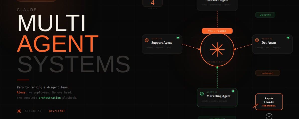 Claude Multi-Agent Systems: The Complete Guide From Zero to Running a 4-Agent Team Alone thumbnail