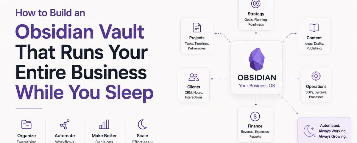 How to Build an Obsidian Vault That Runs Your Entire Business While You Sleep - (Full Course) thumbnail